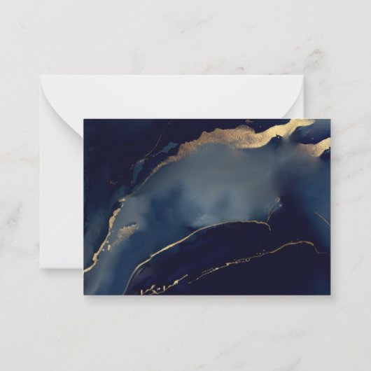 Elegant nautische marine blauw goud strand paar notitiekaartje (Achterkant)