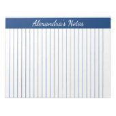Elegant Navy 8.5x11 Letter-formaat links Verticale Notitieblok (Voorkant)