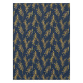 Elegant Navy and Gold Floral Sprig Table Cloth Tafelkleed (Voorkant)