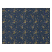 Elegant Navy and Gold Floral Table Cloth Tafelkleed (Voorkant (Horizontaal))