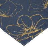 Elegant Navy and Gold Floral Table Cloth Tafelkleed (Gekanteld)