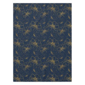 Elegant Navy and Gold Floral Table Cloth Tafelkleed (Voorkant)