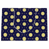 Elegant Navy and Gold Geometric Tile Pattern Groot Cadeauzakje (Voorkant)
