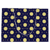 Elegant Navy and Gold Geometric Tile Pattern Groot Cadeauzakje (Achterkant)