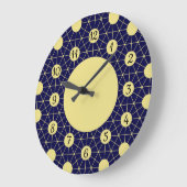 Elegant Navy and Gold Geometric Tile Pattern Grote Klok (Hoek)