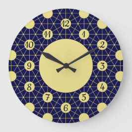 Elegant Navy and Gold Geometric Tile Pattern Grote Klok