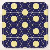 Elegant Navy and Gold Geometric Tile Pattern Kartonnen Onderzetters (Voorkant)