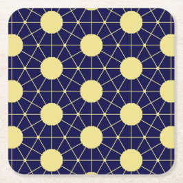 Elegant Navy and Gold Geometric Tile Pattern Kartonnen Onderzetters