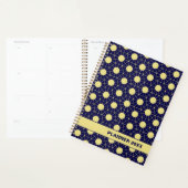 Elegant Navy and Gold Geometric Tile Pattern Planner (Display)