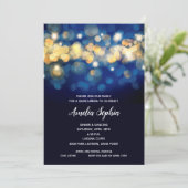 Elegant Navy and Gold Quinceañera Birthday Kaart (Staand voorkant)