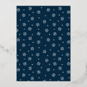 Elegant Navy and Gold Snowflake Holiday Party Folie Uitnodiging (Achterkant)