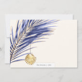 Elegant Navy and Gold Tropical kerstfoto Feestdagenkaart (Achterkant)