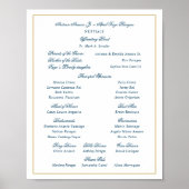 Elegant Navy and Gold Wedding Entourage Poster (Voorkant)