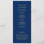 Elegant Navy and Gold Wereldkaart Wedding Ceremoni Programmakaart (Achterkant)