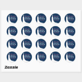Elegant Navy and Pink Wedding Gown Vrijgezellenfee Ronde Sticker (Vel)