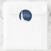 Elegant Navy and Pink Wedding Gown Vrijgezellenfee Ronde Sticker (Tas)