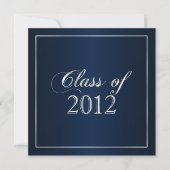 Elegant Navy and Silver Class of 2012 Invitation Kaart (Voorkant)
