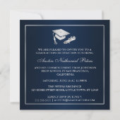 Elegant Navy and Silver Class of 2013 Invitation Kaart (Achterkant)