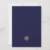 Elegant Navy and Sparkly Gold-kerstparty Kaart (Achterkant)