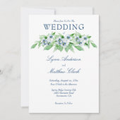 Elegant Navy and White Floral Wedding Kaart (Voorkant)