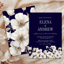 Elegant Navy and White Floral Wedding
