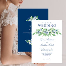 Elegant Navy and White Floral Wedding