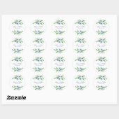 Elegant Navy and White Floral Wedding Ronde Sticker (Vel)