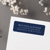 Elegant Navy and White Return Address Etiket