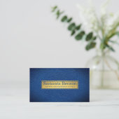 Elegant Navy Blau Leer Goud Label Professioneel (Staand voorkant)