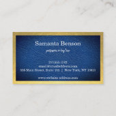 Elegant Navy Blau Leer Goud Label Professioneel (Achterkant)