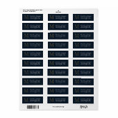 Elegant Navy Blau Metallic Gouden Monogram Adres Etiket (Full Sheet)