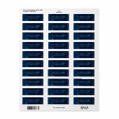 Elegant Navy Blau Zilveren Glitter Bruiloft Etiket (Full Sheet)