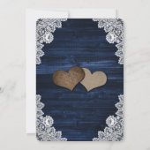 Elegant Navy Blauw Blush Bloemen Bruiloft Kaart (Achterkant)