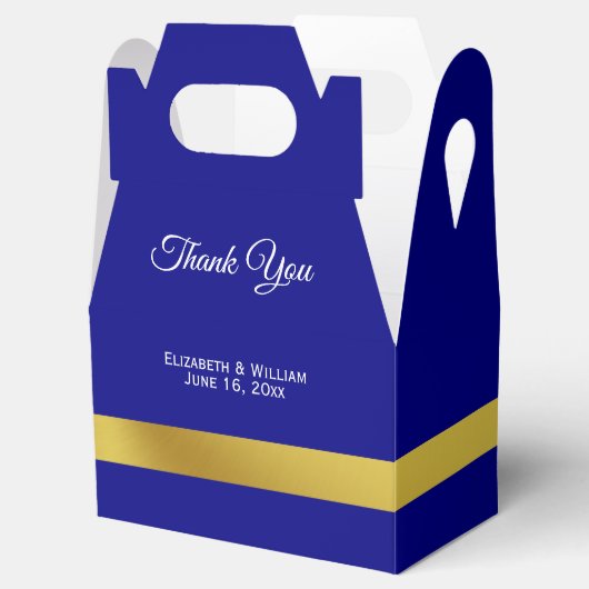 Elegant Navy Blauw en Goud Dank u Bedankdoosjes (Geopend)
