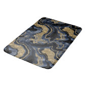 Elegant Navy Blauw en Goud Glitter Agaat Patroon Badmat (Gekanteld)