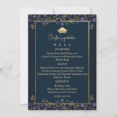 Elegant Navy Blauw en Goud Graduation Party Menu Kaart (Voorkant)