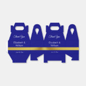 Elegant Navy Blauw en Gouden Bruiloft Dank u Bedankdoosjes (Uitgevouwen)