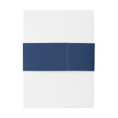 Elegant Navy Blauw en Wit Bruiloft Nodigen Bands Uitnodigingen Wikkel (Achterkant Voorbeeld)