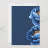 Elegant Navy Blauw Goud Bloemen Bruiloft Save The Date (Achterkant)