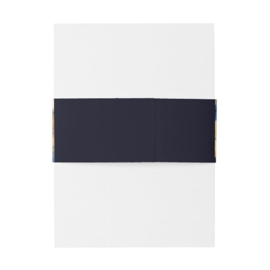 Elegant Navy blauw goud Uitnodigingen Wikkel (Achterkant Voorbeeld)