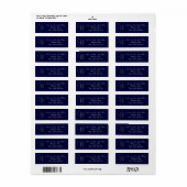 Elegant Navy Blauw Grijs Monogram Bruiloft Uitnodi Etiket (Full Sheet)