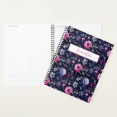 Elegant Navy Blauw roze bloemen Planner (Display)