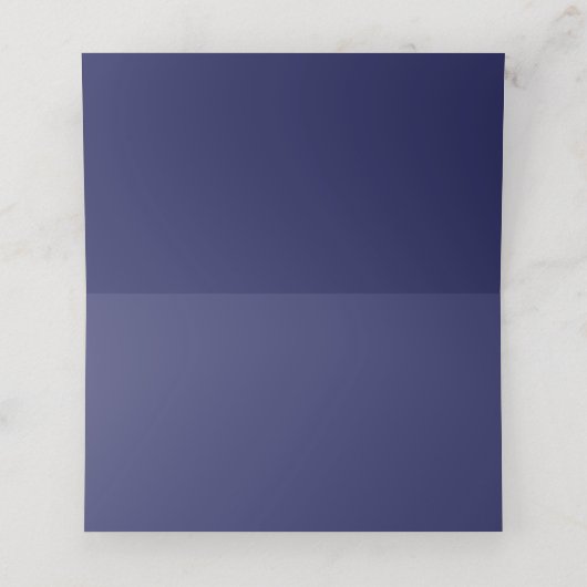 Elegant Navy Blauw Wit Goud Botanische Bruiloft Plaatskaartje (Binnenkant ongevouwen)
