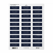 Elegant Navy Blauw Wit Minimalistisch Script naam Etiket (Full Sheet)