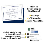 Elegant Navy Blauw Wit Sympathie Dank u Bedankkaart