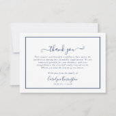 Elegant Navy Blauw Wit Sympathie Dank u Bedankkaart (Voorkant)