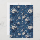 Elegant Navy Bloem Kaart (Achterkant)
