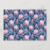 Elegant Navy Bloemmotief Informatiekaartje (Achterkant)