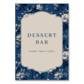 Elegant Navy Bloemstuk Dessertbar Bord Kaart (Achterkant)
