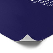 Elegant Navy Blue 11 Table Wedding Seating Chart Poster (Hoek)